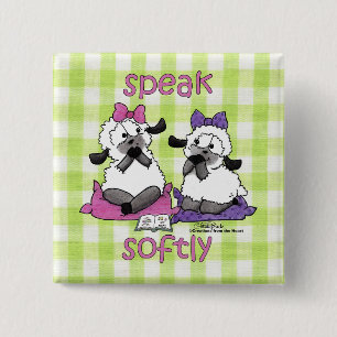 Speak Softly Lambs 15 Cm Square Badge