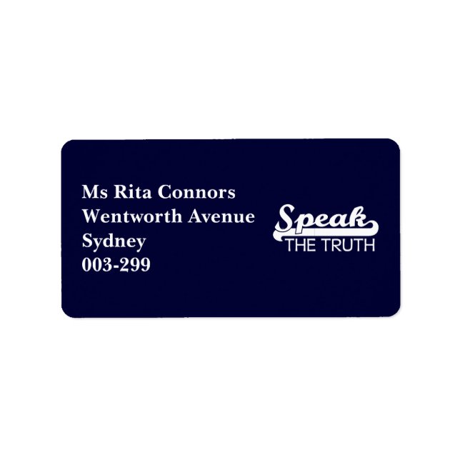 Speak The Truth Label (Front)