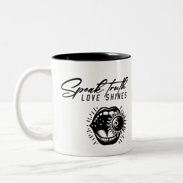 Speak the truth Two-Tone coffee mug (Left)