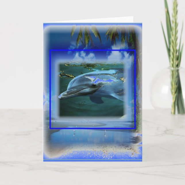Speak Thy Peace Dolphin Throat Chakra Card (Front)