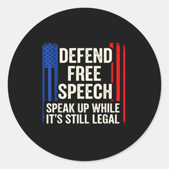 Speak Up While It’s Still Legal Human Dom Rights J Classic Round Sticker (Front)