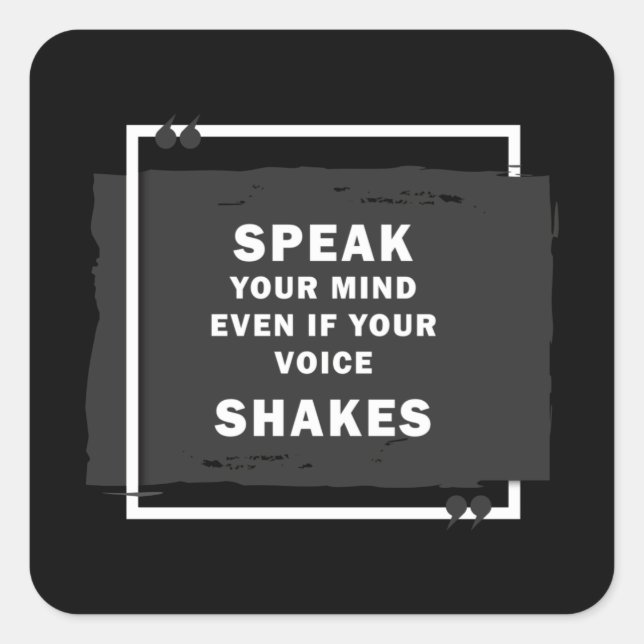 Speak Your Mind Even If Voice Shakes RBG Square Sticker (Front)