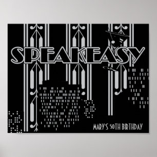 Speakeasy, 1920's Birthday Party Poster