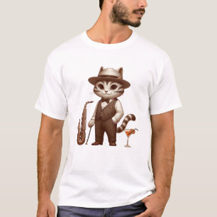 Speakeasy Cat – 1920s Jazz Aesthetic Tribute Art T-Shirt