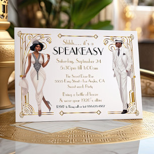 Speakeasy Flapper Great Gatsby Harlem Nights Invitation