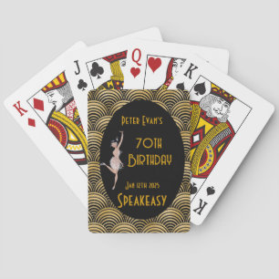 Speakeasy Roaring 20's birthday poker game Playing Cards