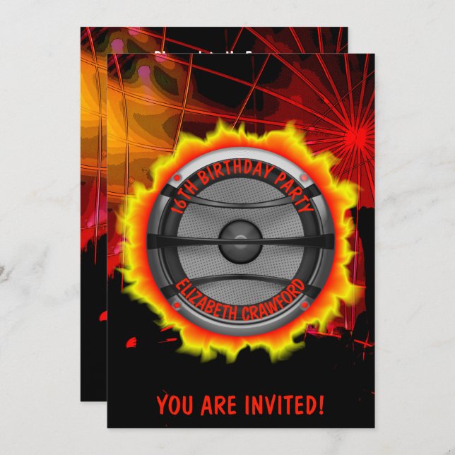 Speaker Birthday Or Any Kind Of Party Invitation (Front/Back)