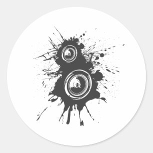Speaker Graffiti - DJ Music Disc Jockey Audio Classic Round Sticker