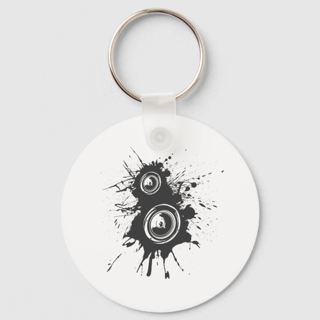 Speaker Graffiti - DJ Music Disk Jockey Audio Key Ring (Front)