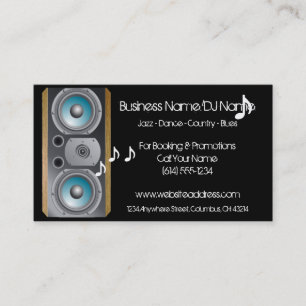 Speaker Music Notes (Music or DJ) Business Cards
