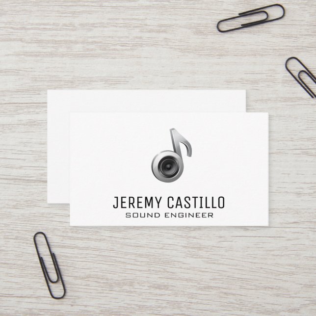 Speaker Sound Logo | Sound Engineer Musician Business Card (Front/Back In Situ)