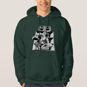 Speaker Stack Men's Hooded Sweatshirt, White Hoodie