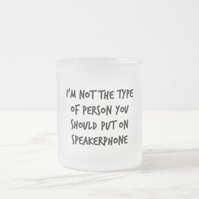 Speakerphone Frosted Glass Coffee Mug (Center)