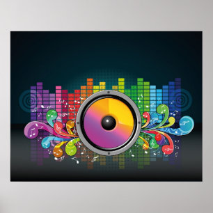 speakers-258175 COLORFUL RETRO RAINBOW SPEAKERS PA Poster