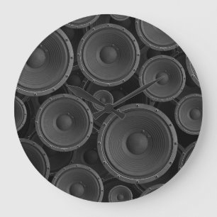 Speakers: Continuous Texture Seamless Pattern. Large Clock