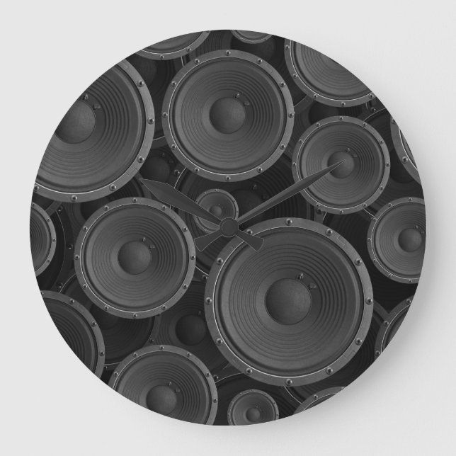 Speakers: Continuous Texture Seamless Pattern. Large Clock (Front)