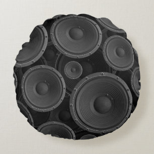 Speakers: Continuous Texture Seamless Pattern. Round Cushion