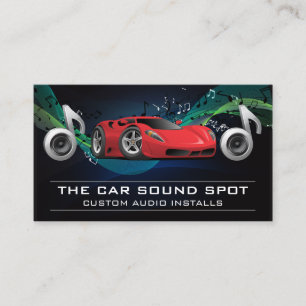 Speakers Subs Musical Notes Sports Car Business Card
