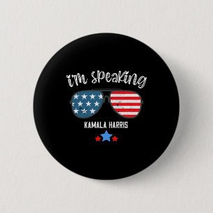 Speaking Harris 2020 Aviator Sungles American Flag 6 Cm Round Badge