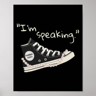 Speaking Harris 2024 Madam Vice President Feminist Poster
