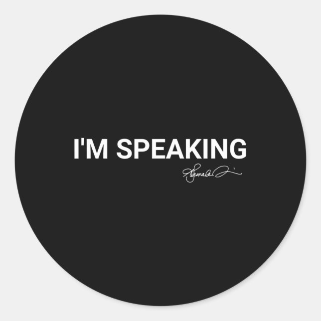 Speaking Kamala Harris 2020  Classic Round Sticker (Front)