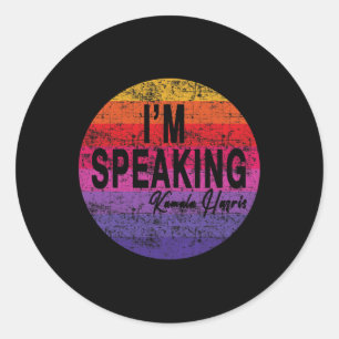 Speaking Kamala Harris 3  Classic Round Sticker