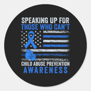 Speaking Up For Who Can't Child Abuse Awareness Bo Classic Round Sticker