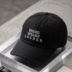 Speaks Louder Typography Embroidered Black Dad Hat