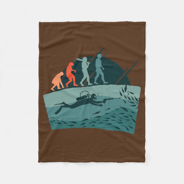 Spearfishing Fishing Spearing Ocean Freediving Fleece Blanket (Front)