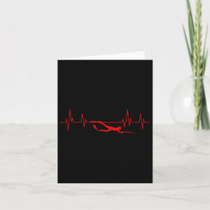 Spearfishing Heartbeat Diving Spearfisherman Hunti Card