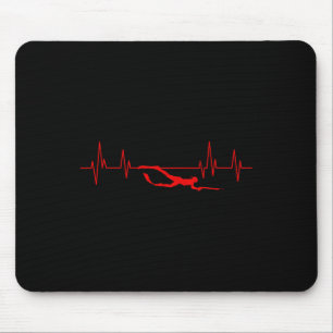 Spearfishing Heartbeat Diving Spearfisherman Hunti Mouse Mat