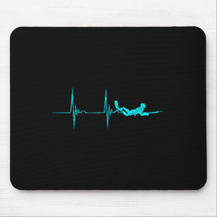 Spearfishing Heartbeat Ekg Pulse Dive Spearfisher  Mouse Mat