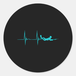 Spearfishing Hebeat Ekg Pulse Dive Spearfisher Hun Classic Round Sticker