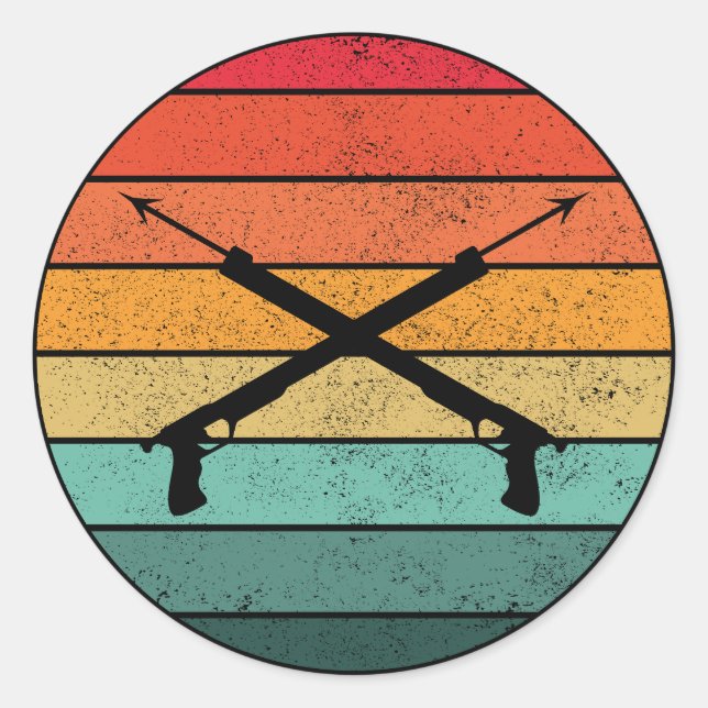 Spearfishing Spearfisher Deep Sea Fishing Classic Round Sticker (Front)