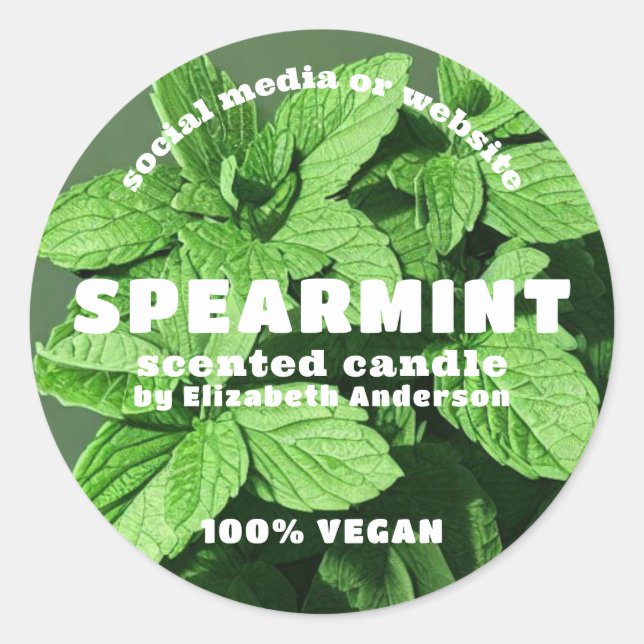 Spearmint Candle Classic Round Sticker (Front)