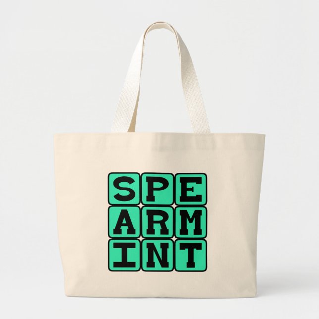 Spearmint, Gum Flavour Large Tote Bag (Front)