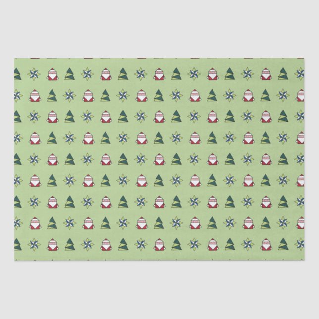 Spearmint Origami Christmas Tissue Paper (Front)
