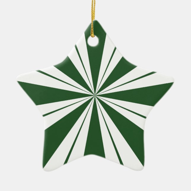 Spearmint Stripe Candy Ceramic Tree Decoration (Front)
