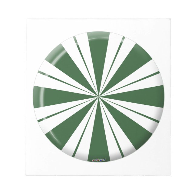 Spearmint Stripe Candy Notepad (Front)