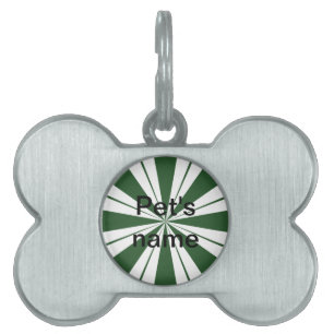 Spearmint Stripe Candy Pet Name Tag