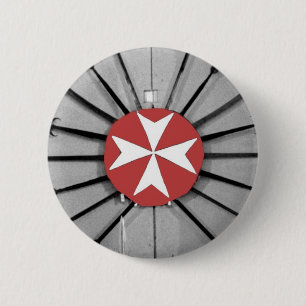 Spears and Knights of St John Maltese Cross 6 Cm Round Badge