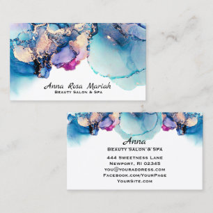 *~* Spec O. Yummy Teal Turquoise Gold AP29 Gilded Business Card