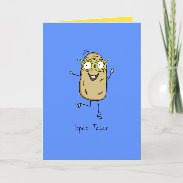 Spec Tater - Potato with Glasses Greeting Card (Front)