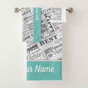Special 100th Birthday Party Personalised Gifts  Bath Towel Set