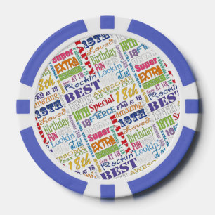 Special 18th Birthday Party Photo With Monogram Poker Chips