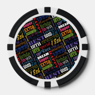 Special 18th Birthday Party Photo With Monogram Poker Chips