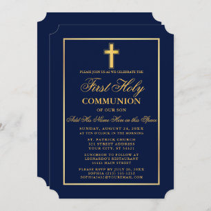 Special 1 - Blue Gold Communion Invitation