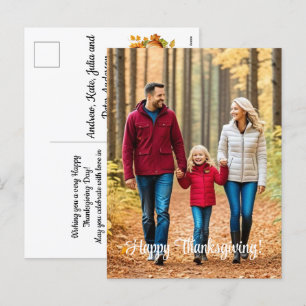 Special 1 Family Photo Happy Thanksgiving Holiday Postcard