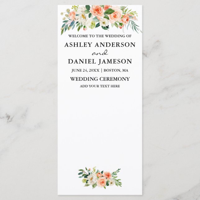 Special 3 -  Floral Wedding Program Menu (Front)