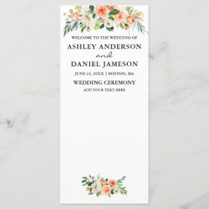 Special 3 - Floral Wedding Program Menu